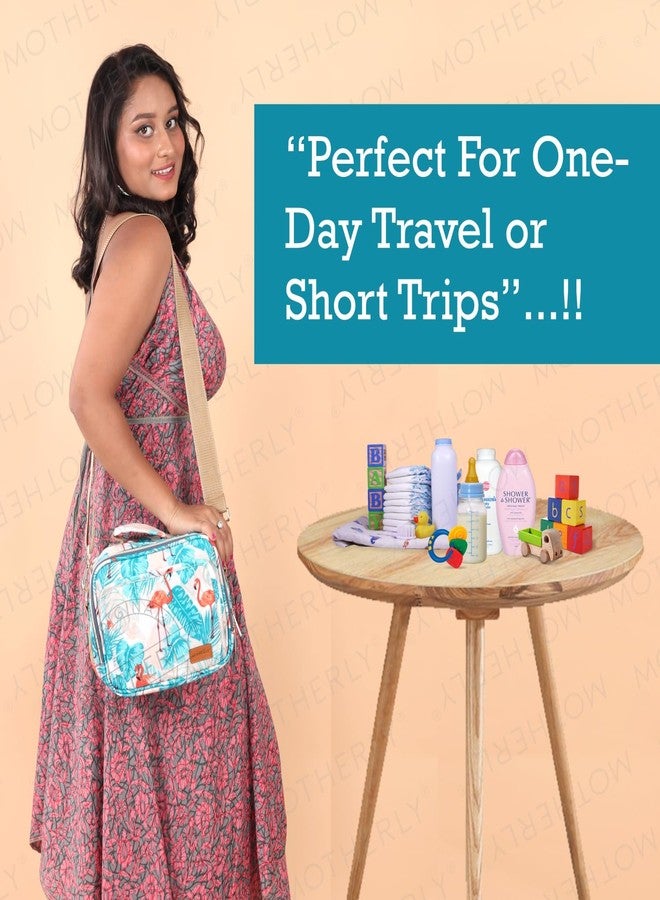 Motherly Mini Magic Diaper Bag for Mothers for Travel Small Maternity Handbag for Newborn Baby Mothers Travelling Bag Multiple Pockets Water Resistant Baby Bag I Hospital Bag for Moms (Flamingo) - Image 4